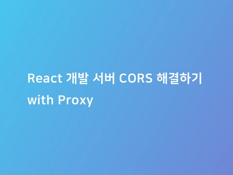 React 개발 서버 CORS 해결하기 with Proxy | 코드너리